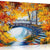 Autumn Bridge Landscape Canvas
