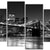X Large Black and White New York 4 Part Canvas