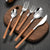30pc Wood Finish Cutlery Set