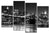 X Large Black and White New York 4 Part Canvas