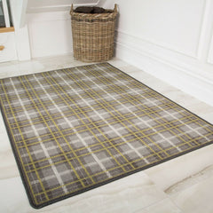 Yellow & Grey Tartan Rug