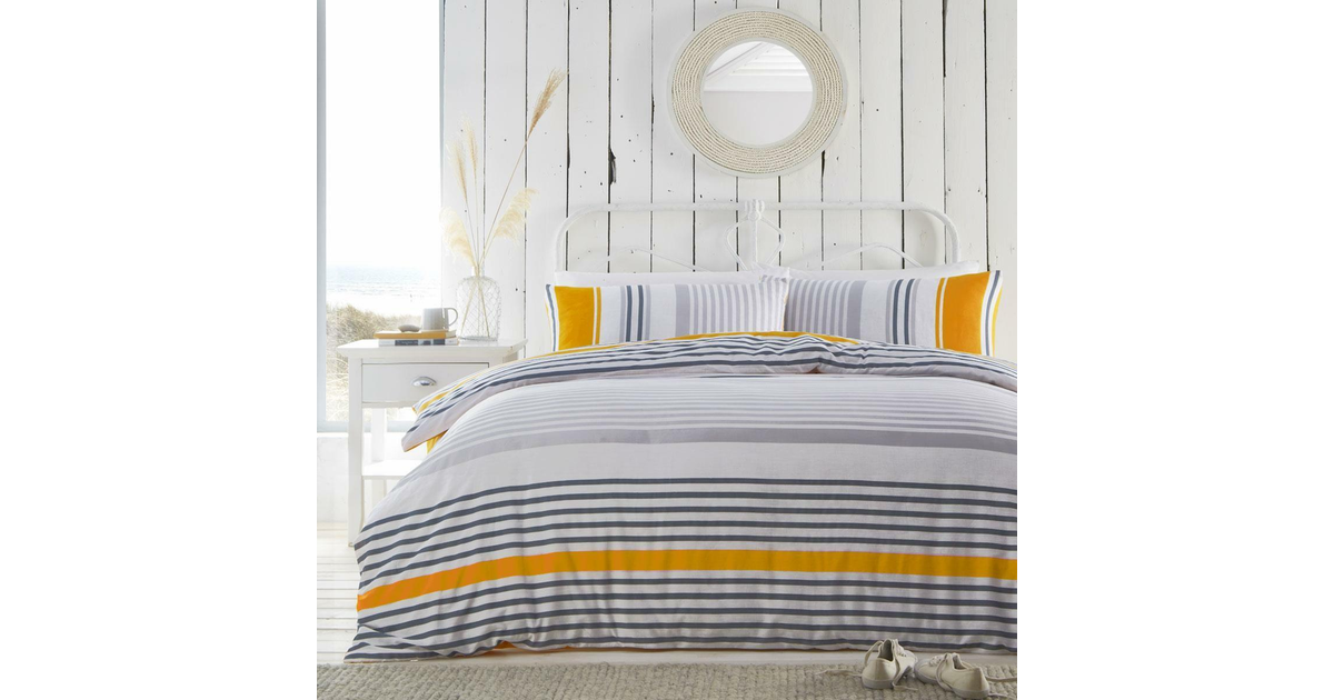 Grey & Gold Stripe Duvet