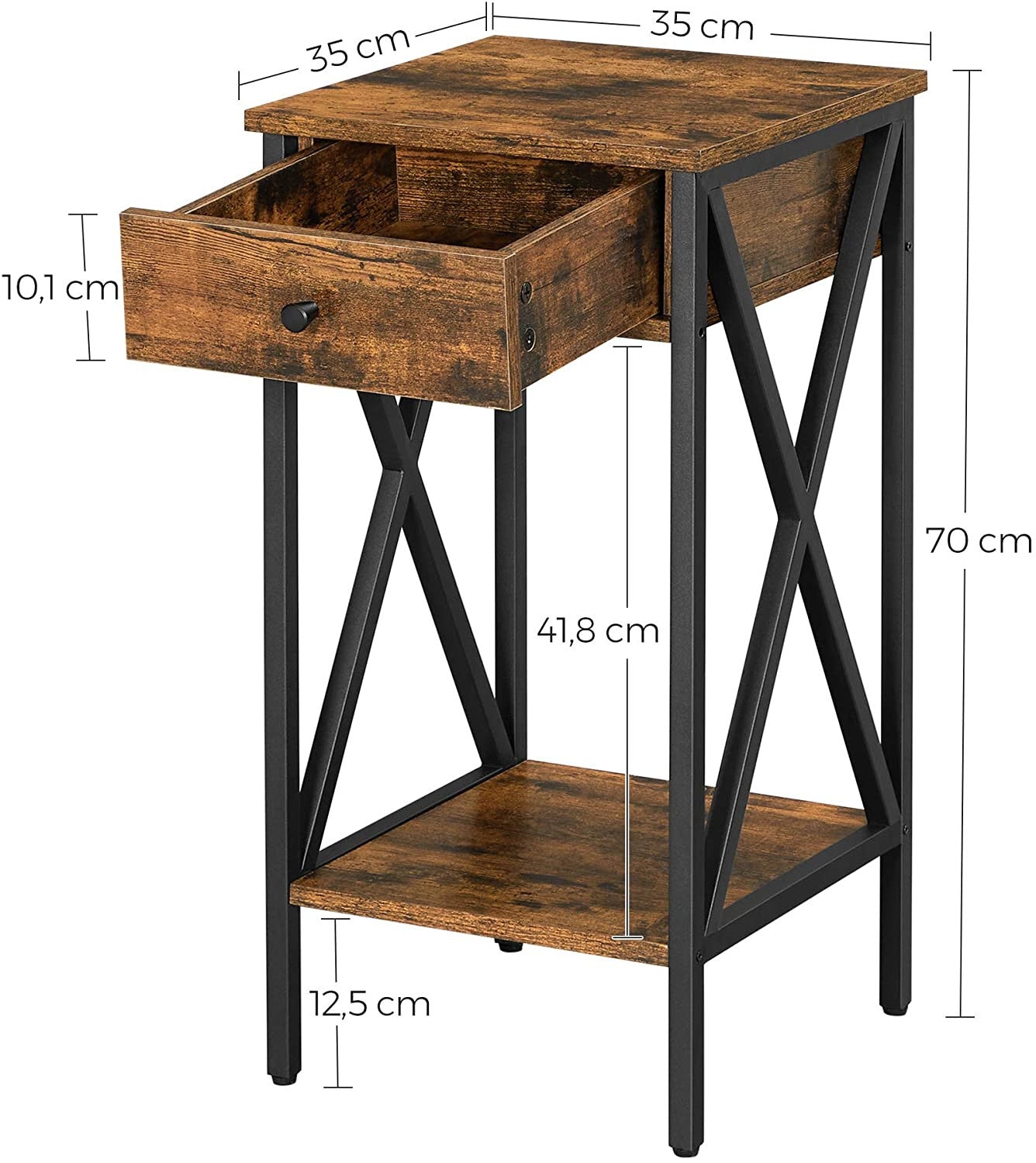 Rustic Double X Side Table