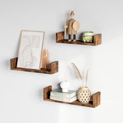 Set Of 3 Rustic Floating Shelves