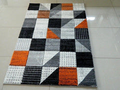 Orange & Silver Spotty Squared Rug