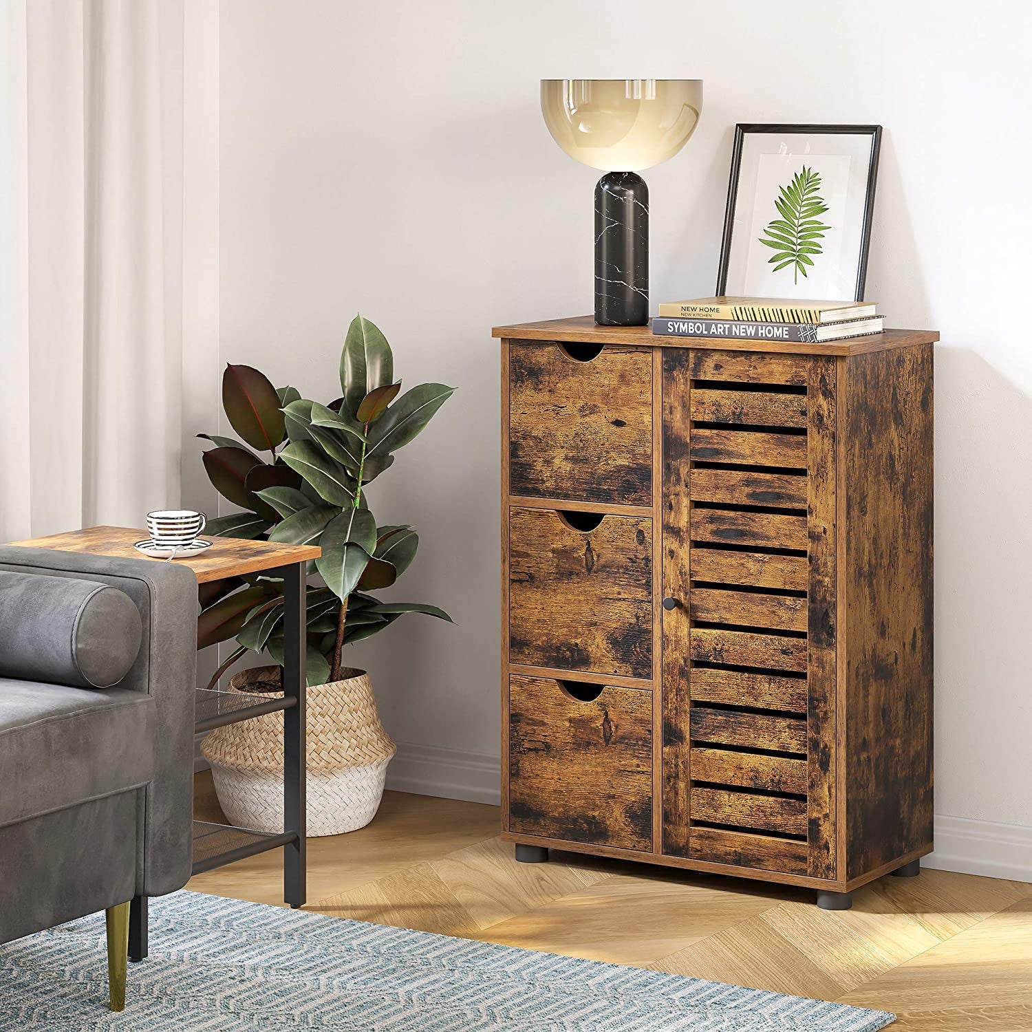 Rustic Bathroom Floor Cabinet