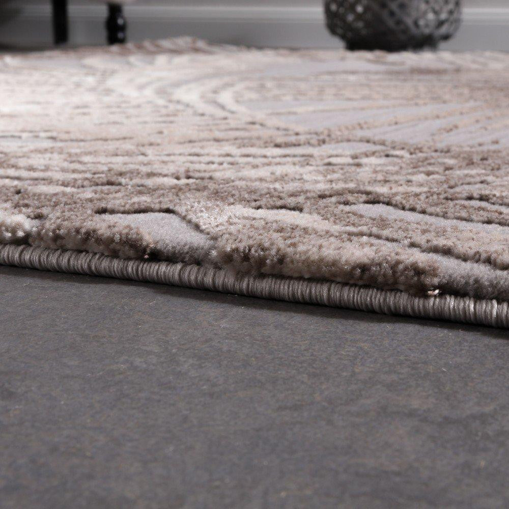 Grey 3D Palm Leaf Rug