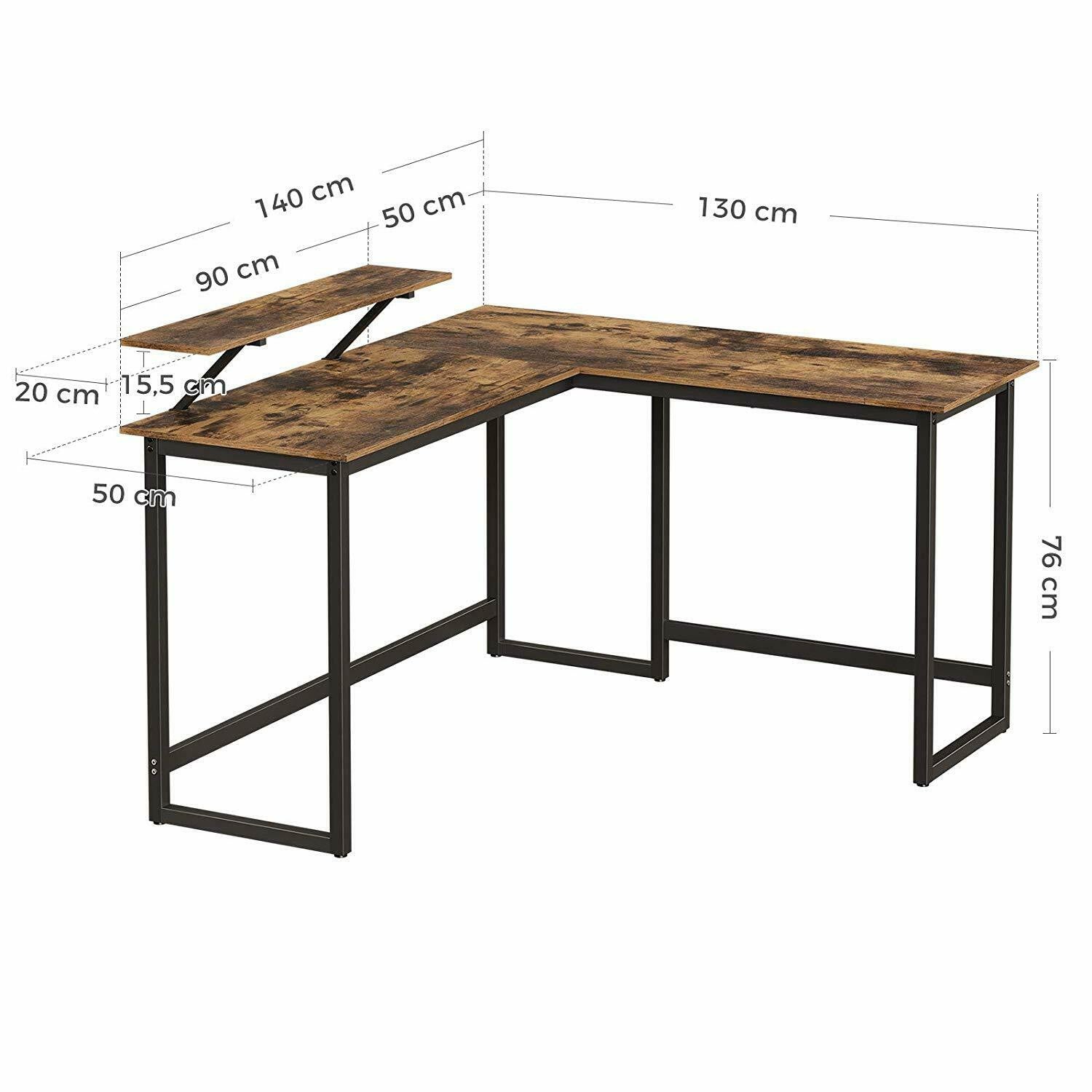 Rustic Office Desk with Computer Stand