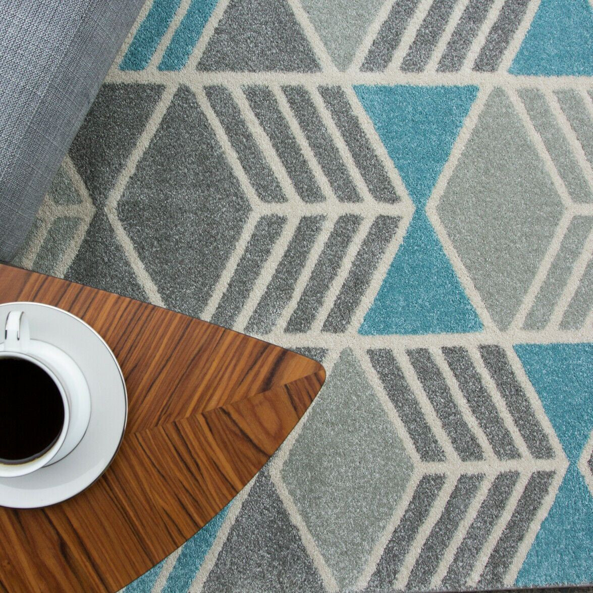 Turquoise Geo Rug