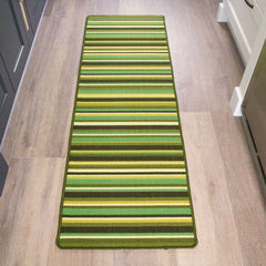 Green Striped Runner Rug