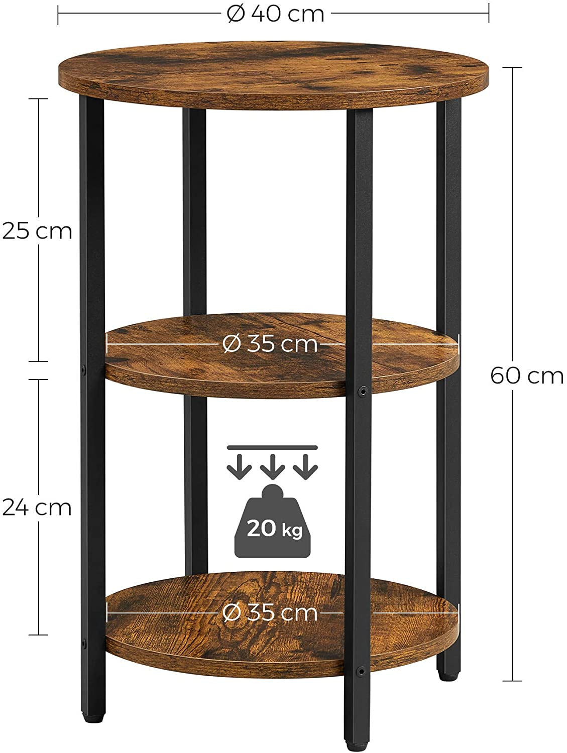 Rustic Ellen Circular End Table