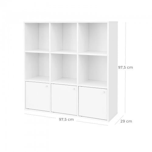 White Triple Bottomed Storage Bookcase