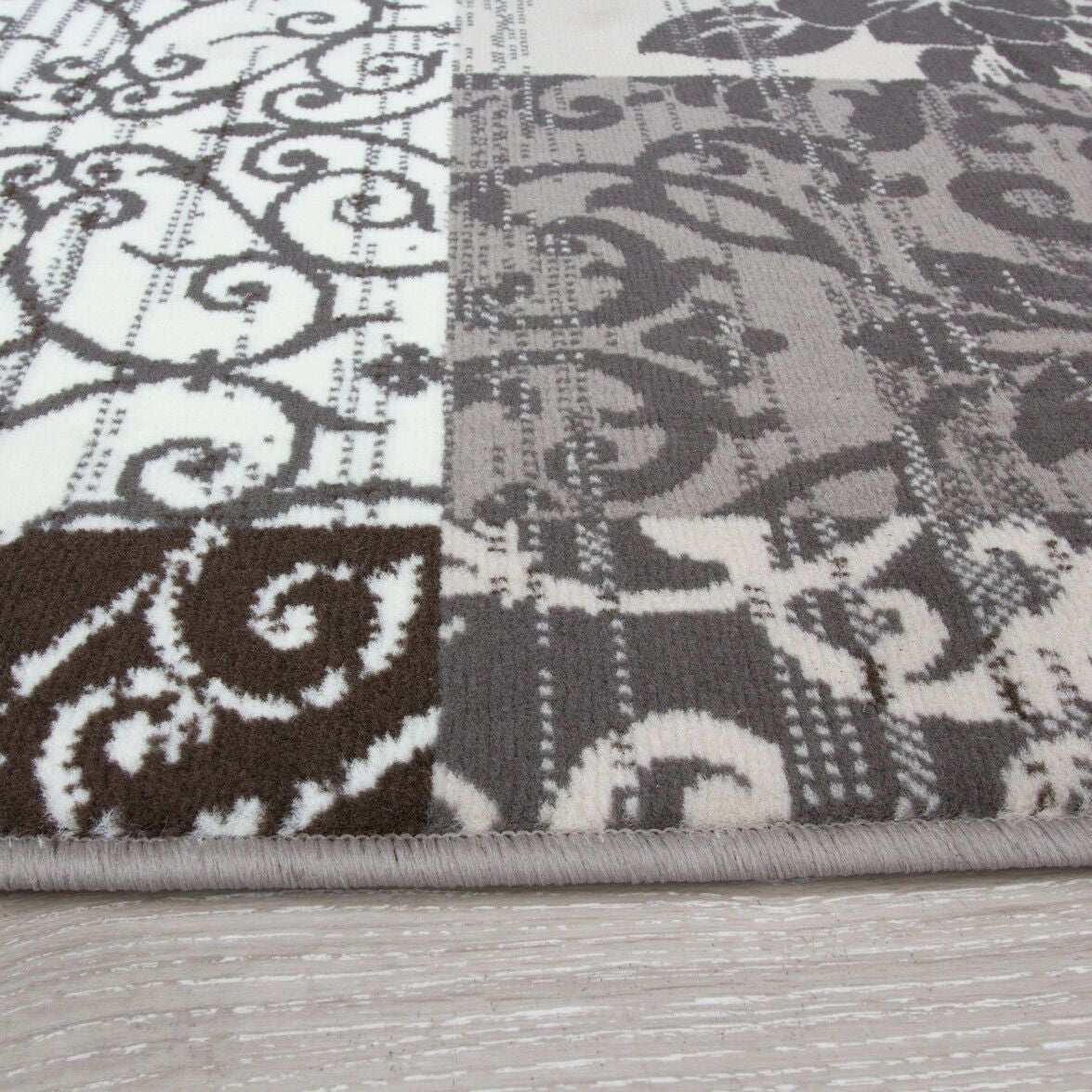 Grey Patchwork Rug