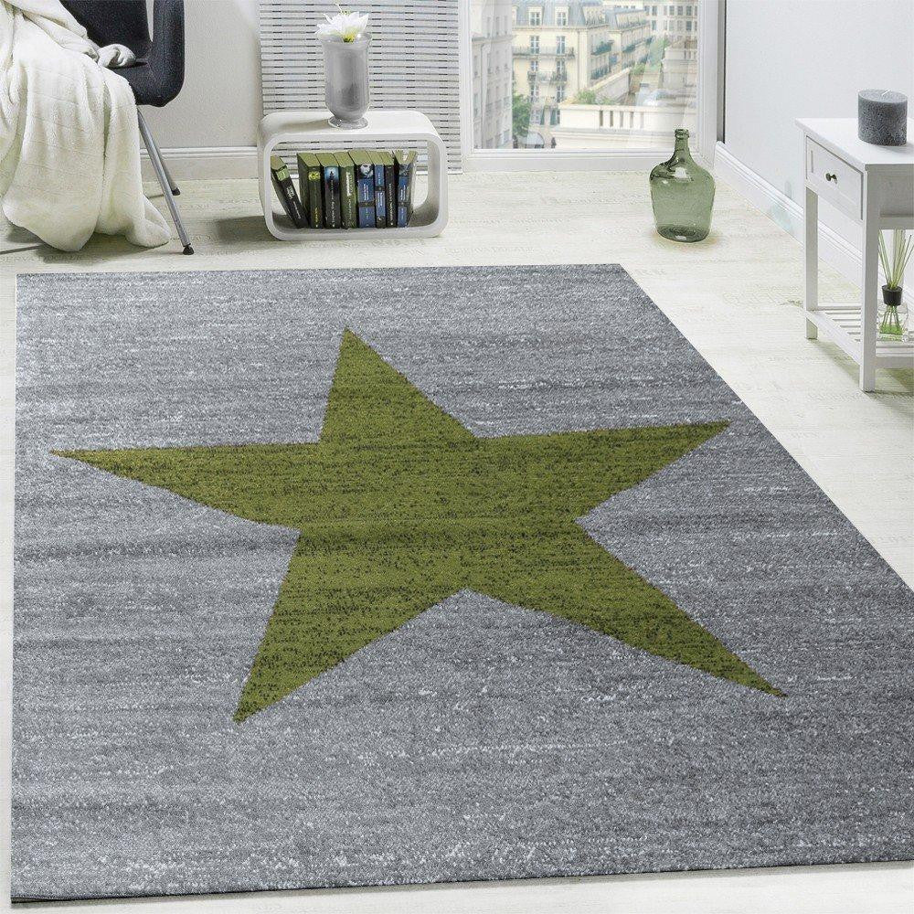 Grey & Green Designer Star Rug