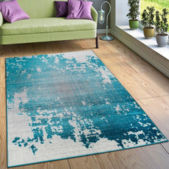 Vintage Turquoise Splash Rug