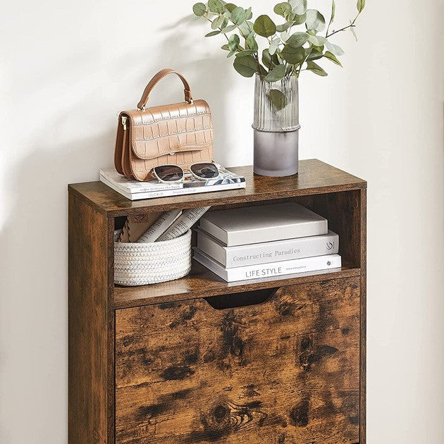 Rustic Double Shoe Cabinet & Drawer