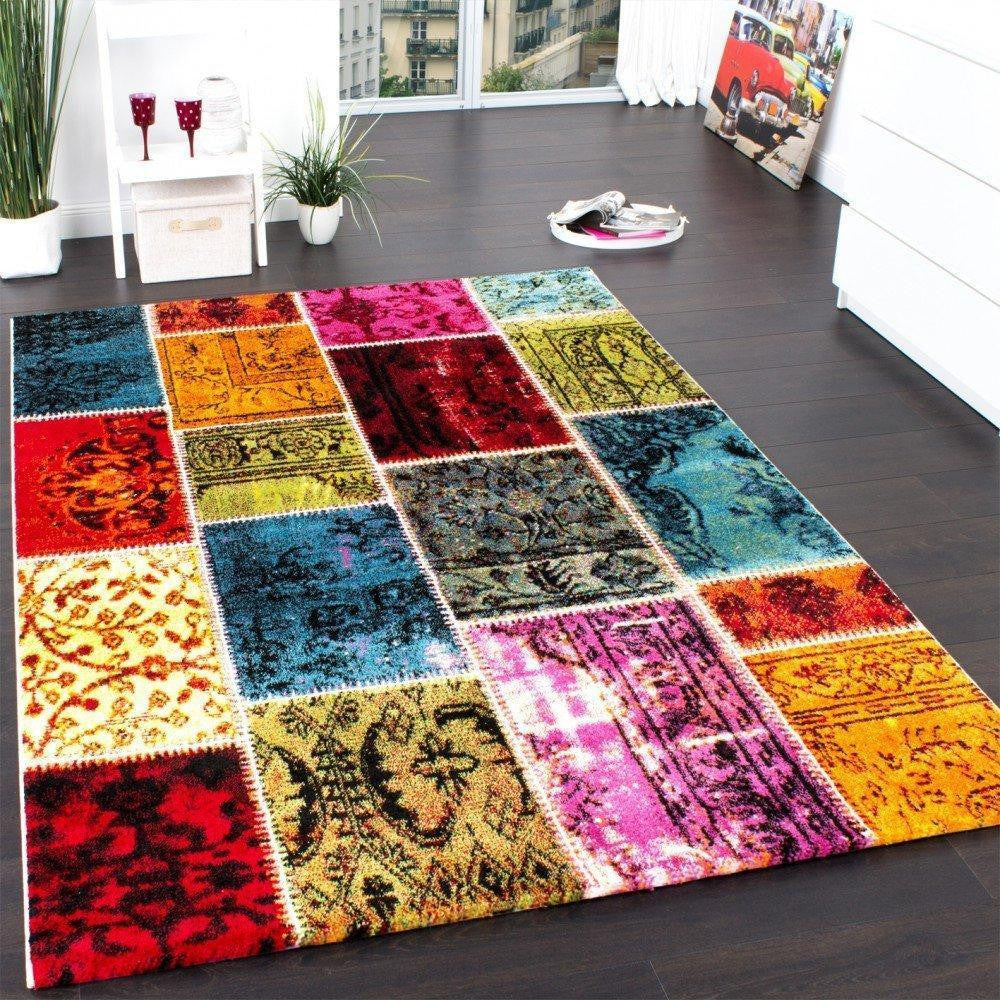 Colourful Vintage Patchwork Rug