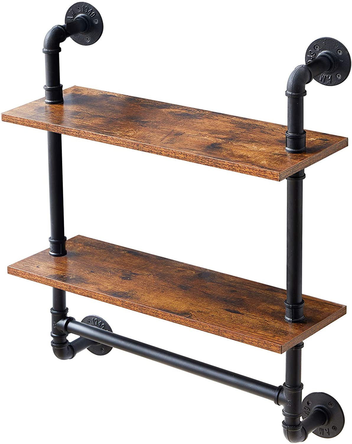 2-Tiers Industrial Floating Shelves