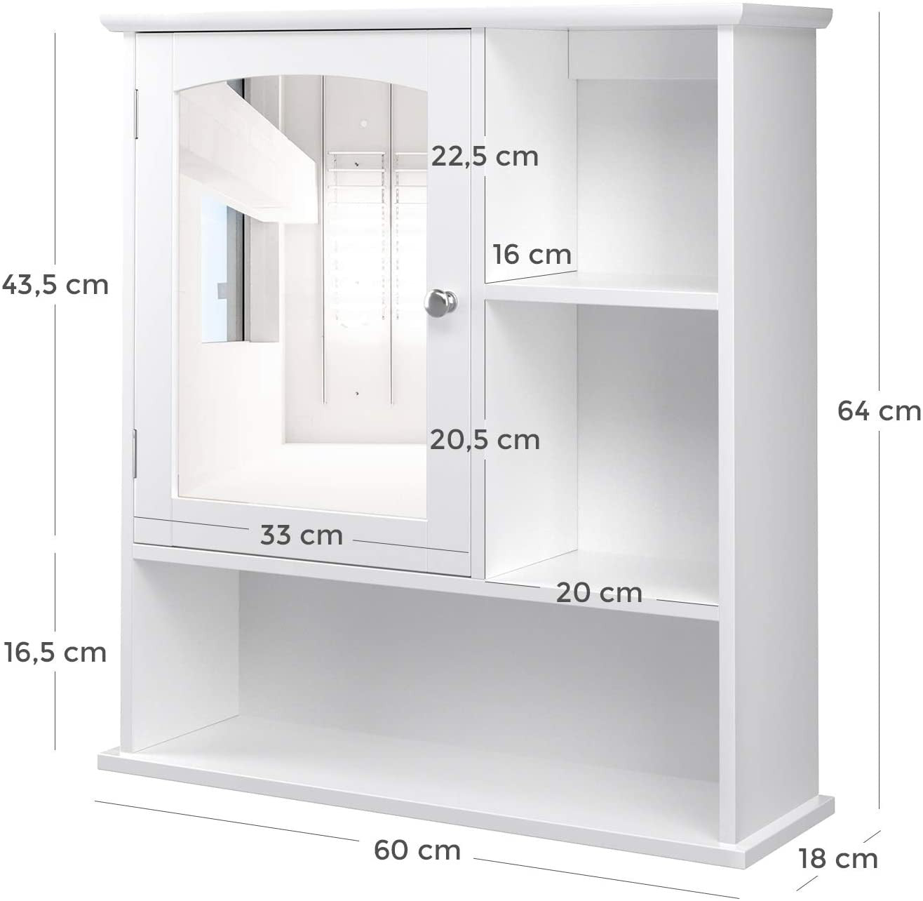 Bathroom Wall Cabinet with Mirror