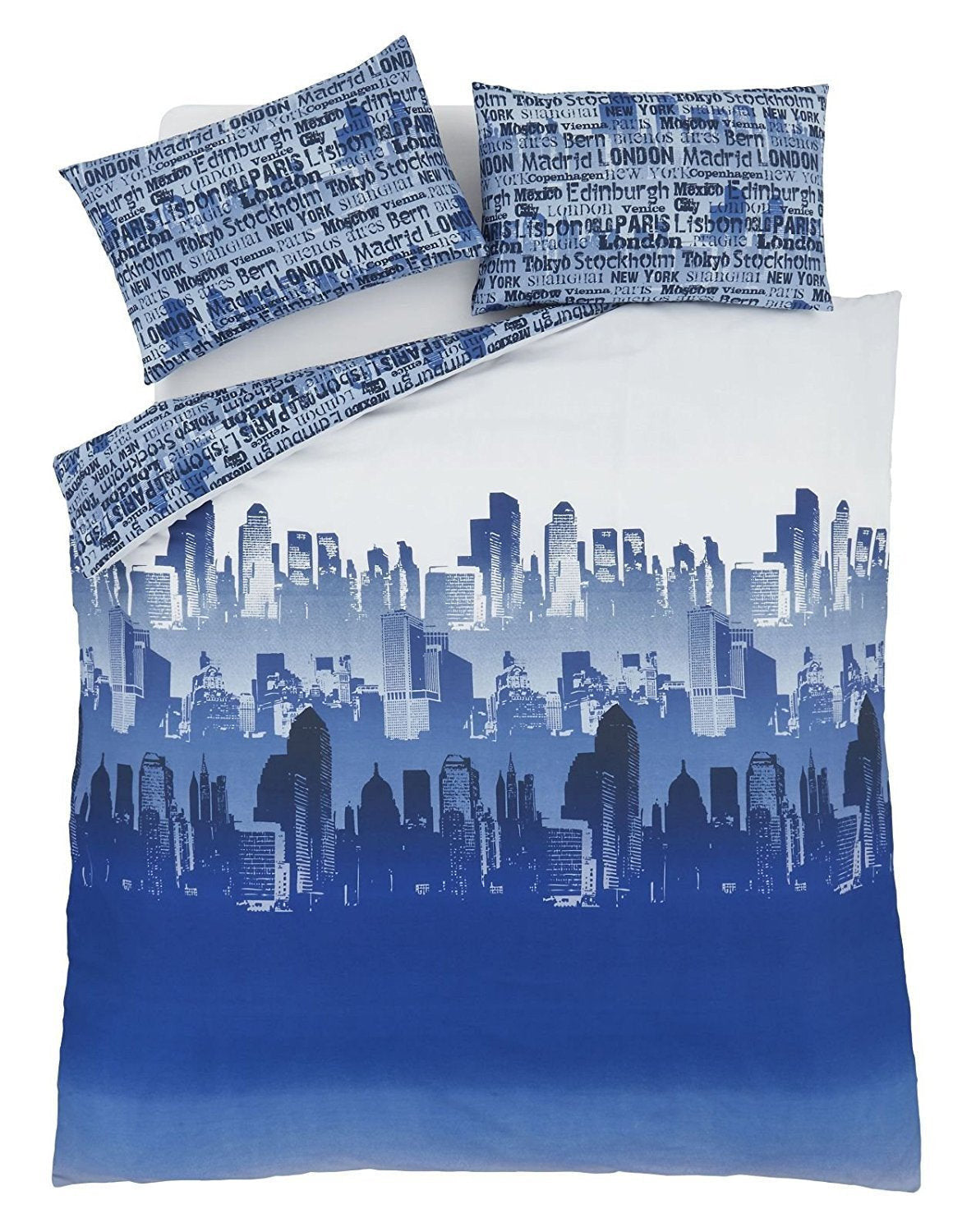 Blue CityScape Duvet Set