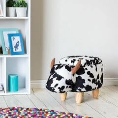 Modern Black and White Cow Stool