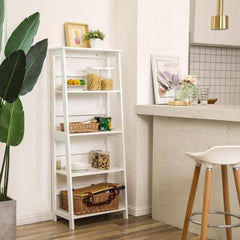 4 Tier White Storage Shelves