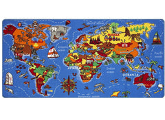 Childrens World Map Rug