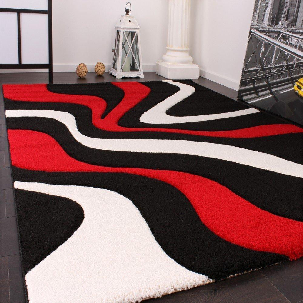 Black & Red Wavey Rug