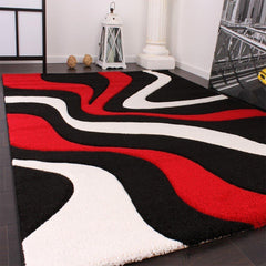 Black & Red Wavey Rug