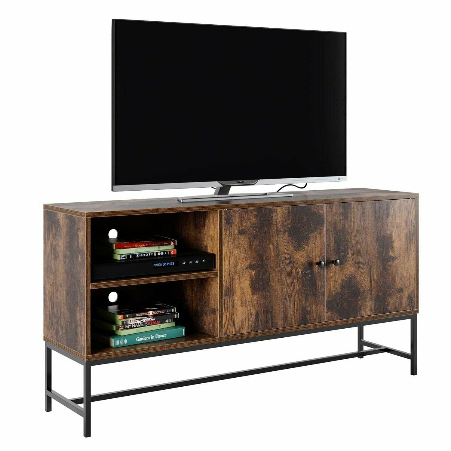 Double Door Rustic TV Unit