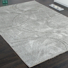 Swirling Grey Patterned Rug