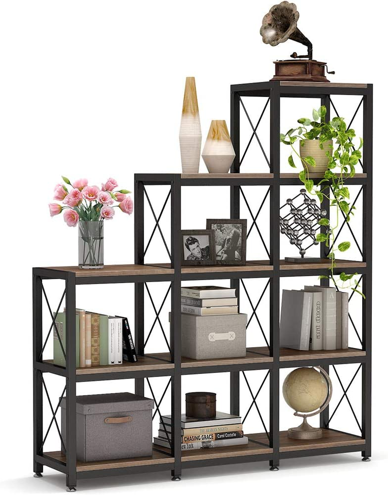 9 Cubed Industrial Stepped Bookcase