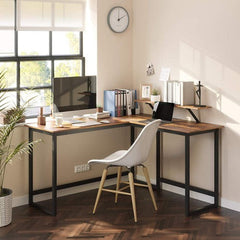 Rustic Office Desk with Computer Stand