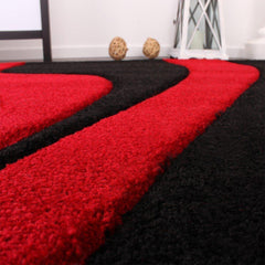 Black & Red Wavey Rug