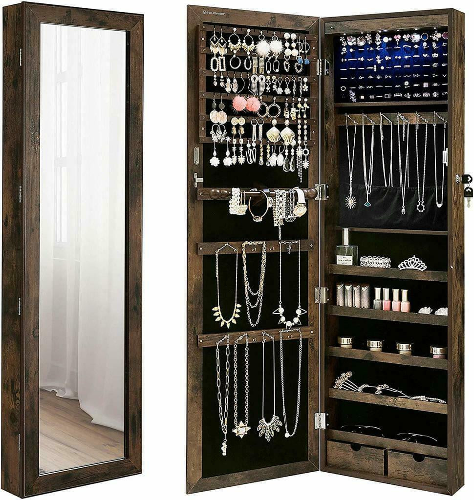 Rustic Mirrored Jewellery Cabinet