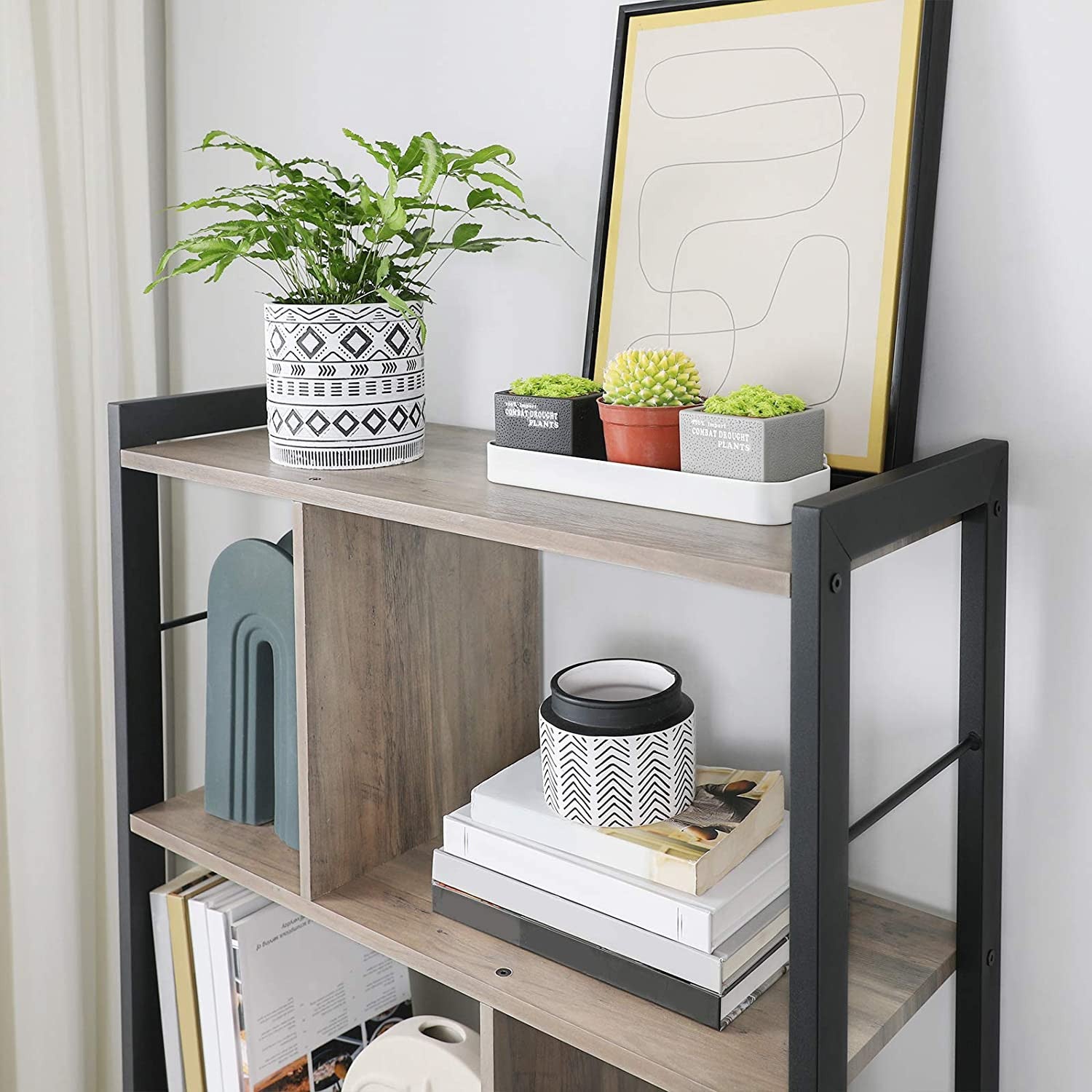 Industrial Greige Bookcase