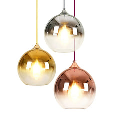 Glass Copper Finish Ceiling Light