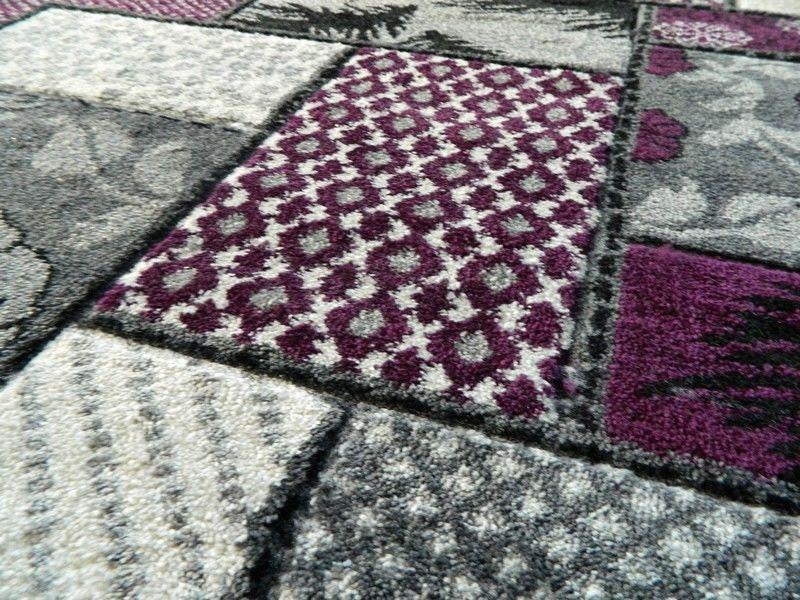 Purple & Silver Flowers Rug