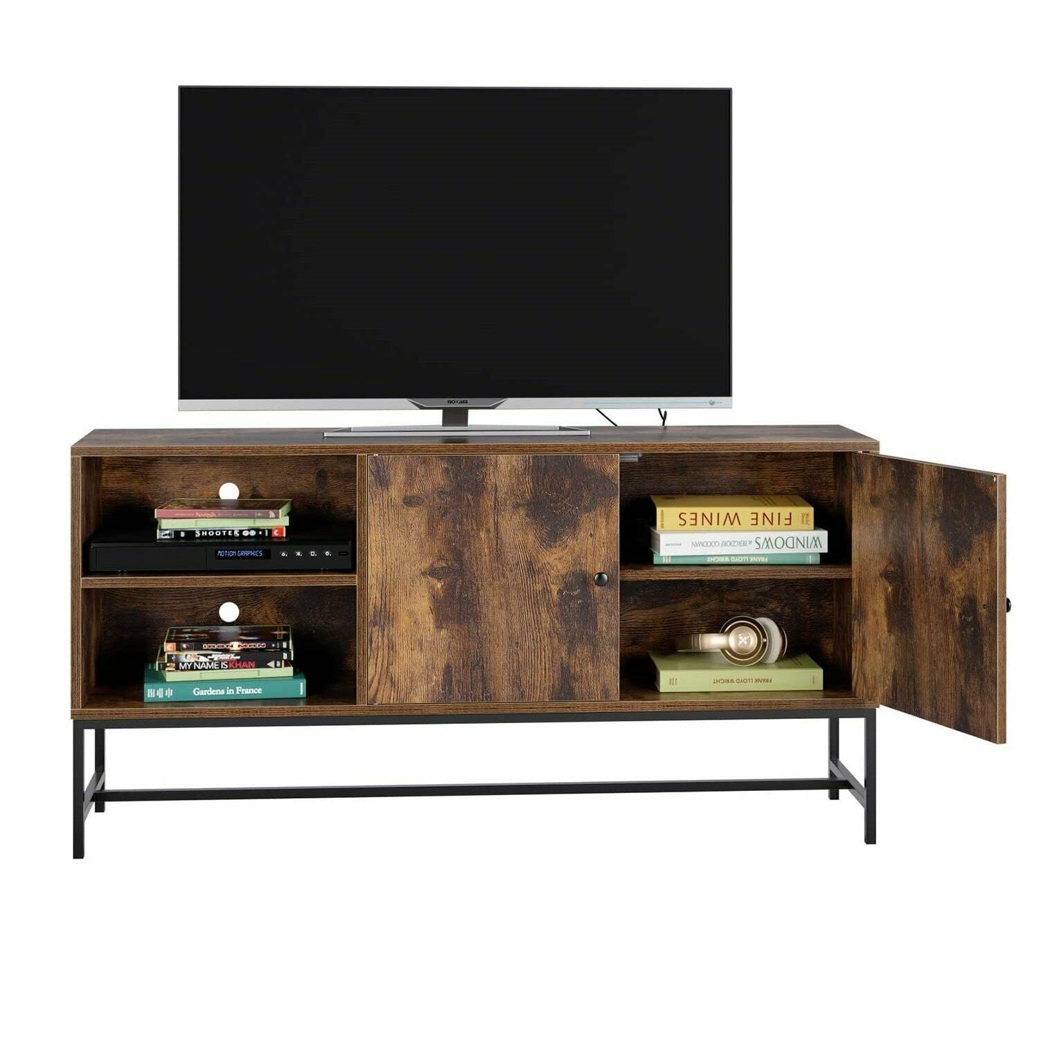 Double Door Rustic TV Unit