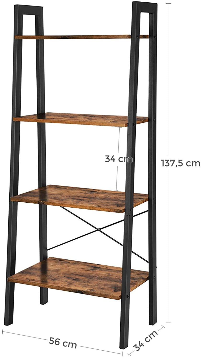 Rustic 4-Tier Ladder Shelves