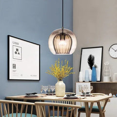 Nordic Ribbed Glass Pendant Light