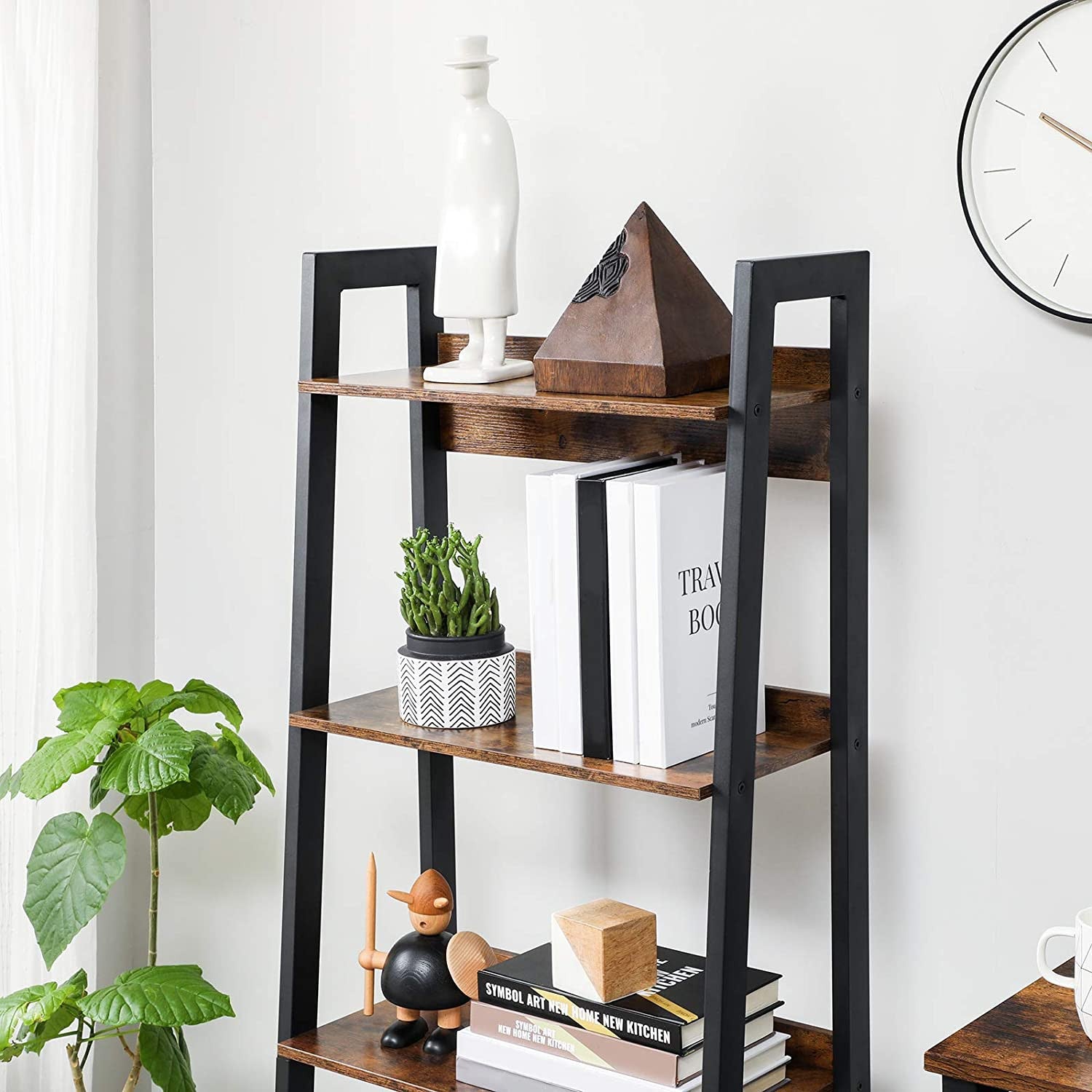 Rustic 4 Tier Ladder Shelves