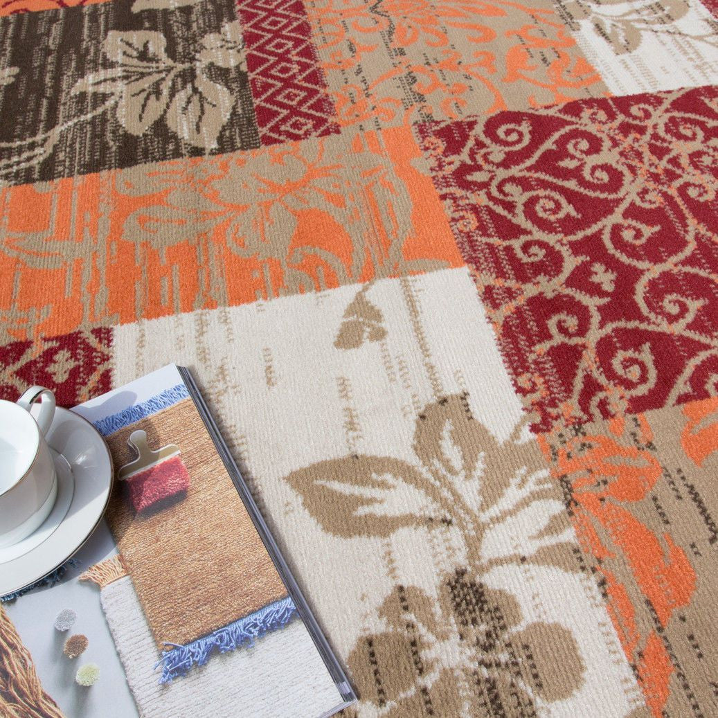 Burnt Orange Patchwork Rug