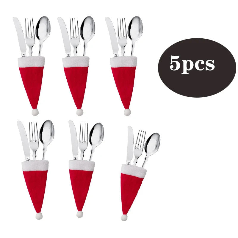 Santa Hat Cutlery Holder