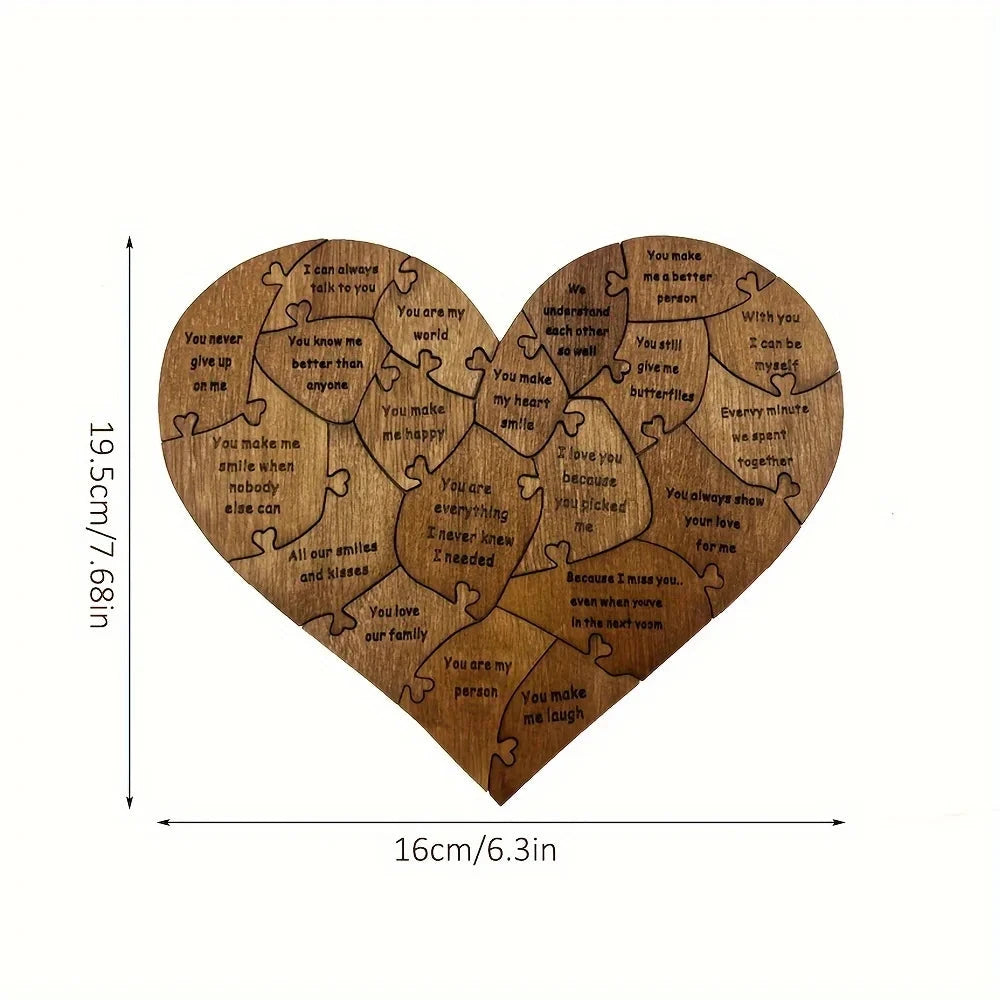 I Love You Wooden Heart Puzzle