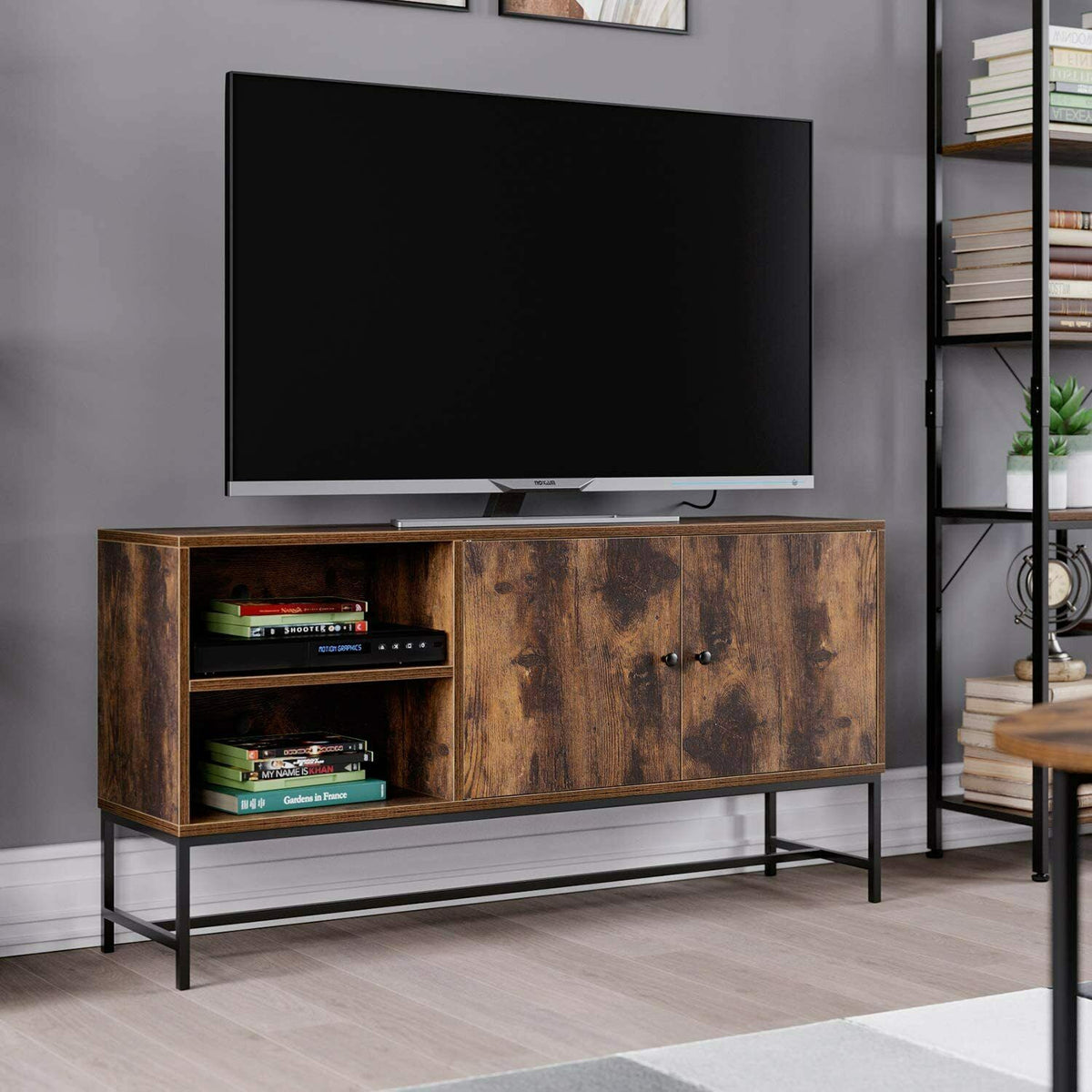 Double Door Rustic TV Unit