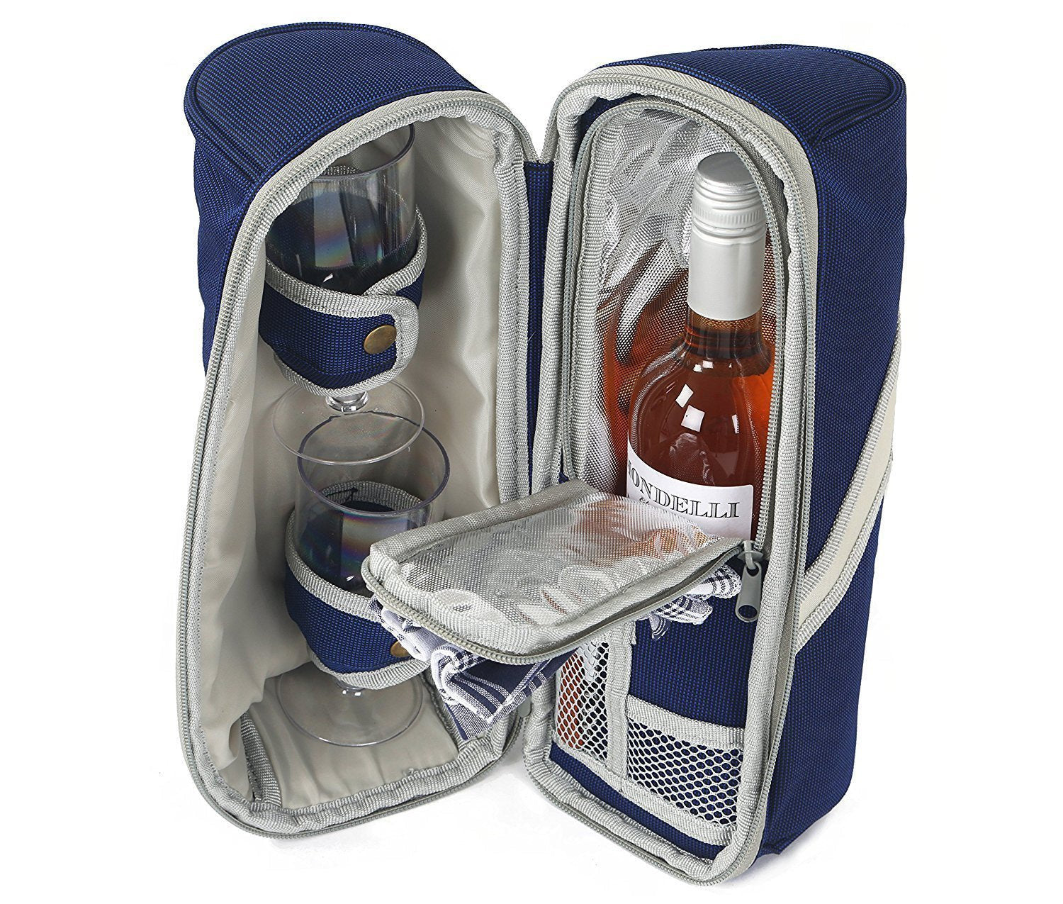 Deluxe Wine Cooler Bag with Glasses