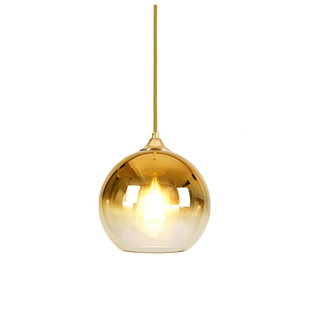 Glass Copper Finish Ceiling Light