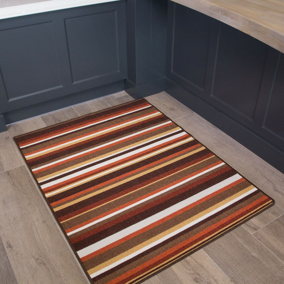 Terracotta Striped Rug