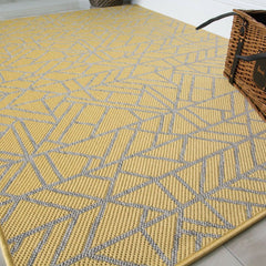 Yellow & Grey Aztec Rug